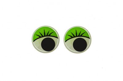 Глазки для игрушек, круглые, с бегающими зрачками, 8 мм/упак.50+/-2 шт, цв. -зеленый - купить в Евпатории. Цена: 59.05 руб.