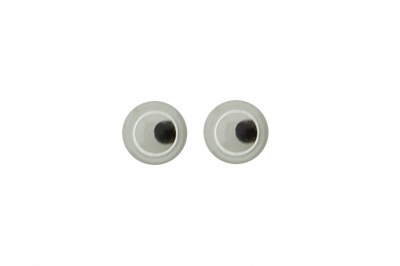 Глазки для игрушек, круглые, с бегающими зрачками, 3 мм/упак.100+/-5 шт, цв. -черно-белые - купить в Евпатории. Цена: 25.40 руб.
