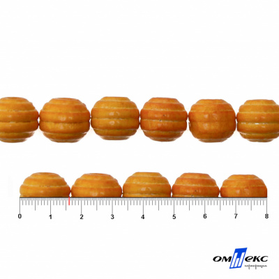 0309-Бусины деревянные "ОмТекс", 16 мм, упак.50+/-3шт, цв.003-оранжевый - купить в Евпатории. Цена: 62.22 руб.