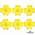 Кружево гипюр "Ромашка" 0575-1169, шир. 25 мм/уп.13,7 м, цвет 8208-жёлтый - купить в Евпатории. Цена: 289.76 руб.