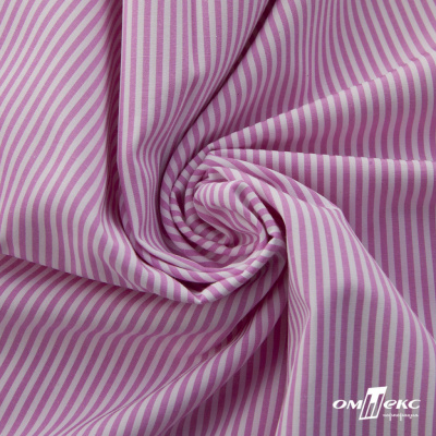 Ткань сорочечная Полоска Кенди, 115 г/м2, 58% пэ,42% хл, шир.150 см, цв.1-розовый, (арт.110) - купить в Евпатории. Цена 306.69 руб.