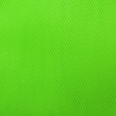 Фатин матовый 16-142, 12 гр/м2, шир.300см, цвет неон.зелёный - купить в Евпатории. Цена 100.92 руб.