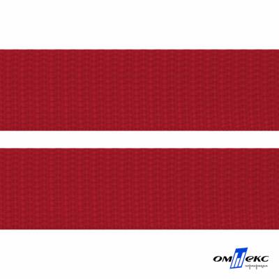 Красный- цв.171-Текстильная лента-стропа 550 гр/м2 ,100% пэ шир.30 мм (боб.50+/-1 м) - купить в Евпатории. Цена: 475.36 руб.