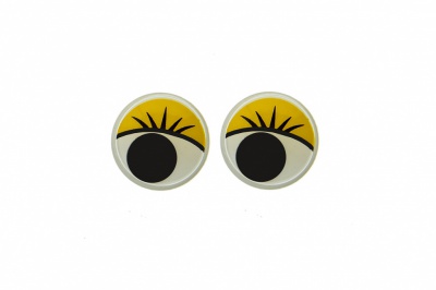 Глазки для игрушек, круглые, с бегающими зрачками, 8 мм/упак.50+/-2 шт, цв. -желтый - купить в Евпатории. Цена: 59.05 руб.