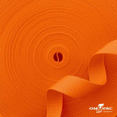 Оранжевый- цв.523 -Текстильная лента-стропа 550 гр/м2 ,100% пэ шир.40 мм (боб.50+/-1 м) - купить в Евпатории. Цена: 637.68 руб.
