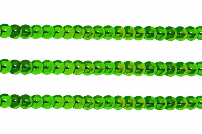 Пайетки "ОмТекс" на нитях, CREAM, 6 мм С / упак.73+/-1м, цв. 94 - зеленый - купить в Евпатории. Цена: 297.48 руб.