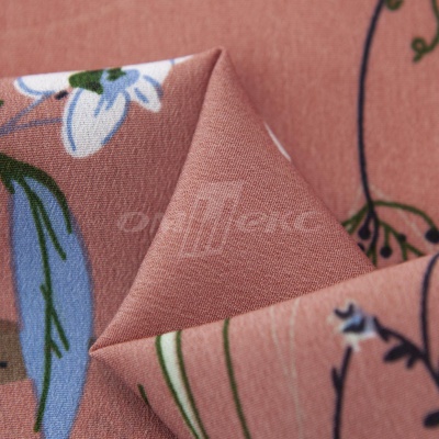 Плательная ткань "Фламенко" 2.1, 80 гр/м2, шир.150 см, принт растительный - купить в Евпатории. Цена 311.05 руб.