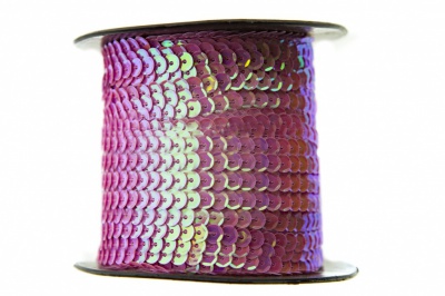 Пайетки "ОмТекс" на нитях, CREAM, 6 мм С / упак.73+/-1м, цв. 89 - розовый - купить в Евпатории. Цена: 468.37 руб.