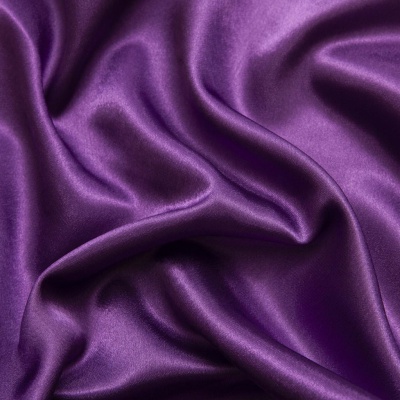 Поли креп-сатин 19-3536, 125 (+/-5) гр/м2, шир.150см, цвет фиолетовый - купить в Евпатории. Цена 155.57 руб.