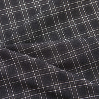 Ткань костюмная клетка 25052 2027, 198 гр/м2, шир.150см, цвет т.серый/сер/бел - купить в Евпатории. Цена 431.49 руб.