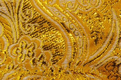 Ткань костюмная жаккард №12, 140 гр/м2, шир.150см, цвет жёлтый - купить в Евпатории. Цена 383.29 руб.