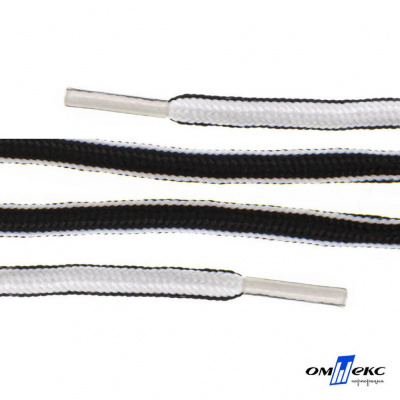 Шнурки #4-27, круглые 130 см, двухцветные (черно/белый) - купить в Евпатории. Цена: 47.04 руб.