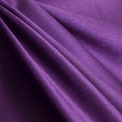 Поли креп-сатин 19-3536, 125 (+/-5) гр/м2, шир.150см, цвет фиолетовый - купить в Евпатории. Цена 155.57 руб.