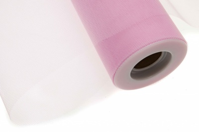 Фатин в шпульках 16-14, 10 гр/м2, шир. 15 см (в нам. 25+/-1 м), цвет розовый - купить в Евпатории. Цена: 100.69 руб.
