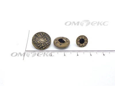 Кнопки металл 15 мм альфа антик с рис.№3  - купить в Евпатории. Цена: 2.90 руб.