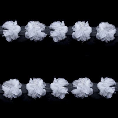 Тесьма плетеная "Рюш", упак. 9,14 м, цвет белый - купить в Евпатории. Цена: 46.82 руб.