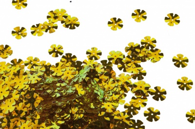 Пайетки "ОмТекс" россыпью,DOUBLE SIDED GOLD,цветок 14 мм/упак.50 гр, цв. 0460-золото - купить в Евпатории. Цена: 80.12 руб.