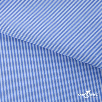 Ткань сорочечная Полоска Кенди, 115 г/м2, 58% пэ,42% хл, шир.150 см, цв.2-голубой, (арт.110) - купить в Евпатории. Цена 306.69 руб.