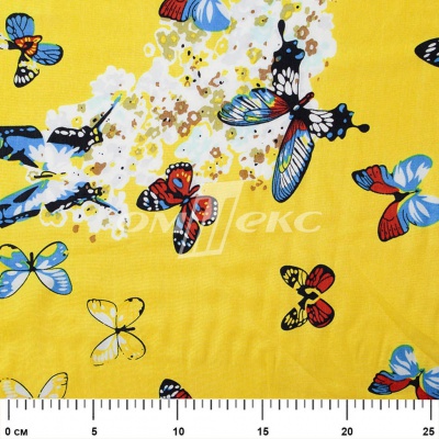 Плательная ткань "Софи" 7.2, 75 гр/м2, шир.150 см, принт бабочки - купить в Евпатории. Цена 241.49 руб.