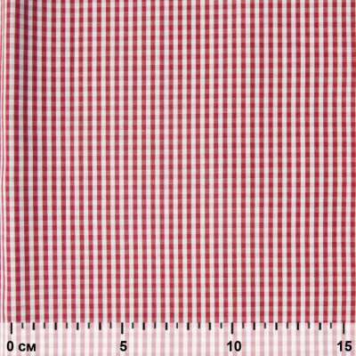 Ткань сорочечная Клетка Виши, 115 г/м2, 58% пэ,42% хл, шир.150 см, цв.5-красный, (арт.111) - купить в Евпатории. Цена 306.69 руб.