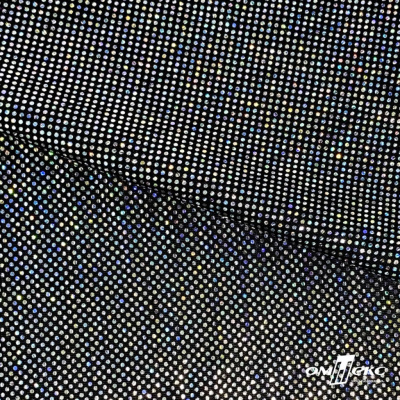 Трикотажное полотно голограмма, шир.140 см, #601-хамелеон чёрный - купить в Евпатории. Цена 452.76 руб.