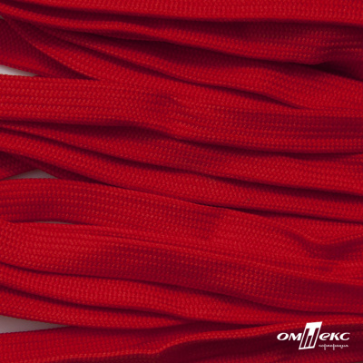 Шнур плетеный (плоский) d-12 мм, (уп.90+/-1м), 100% полиэстер, цв.253 - красный - купить в Евпатории. Цена: 8.62 руб.