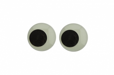 Глазки для игрушек, круглые, с бегающими зрачками, 18 мм/упак.20+/-2 шт, цв. -черно-белые - купить в Евпатории. Цена: 25.40 руб.