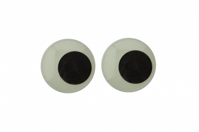 Глазки для игрушек, круглые, с бегающими зрачками, 24 мм/упак.50+/-2 шт, цв. -черно-белые - купить в Евпатории. Цена: 60.32 руб.