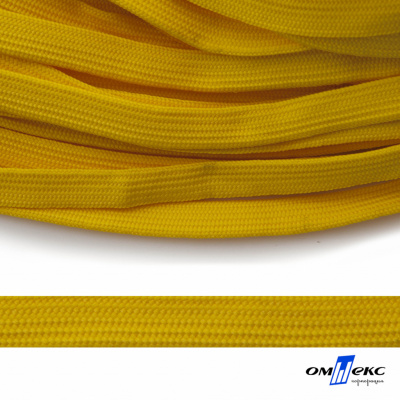 Шнур плетеный (плоский) d-12 мм, (уп.90+/-1м), 100% полиэстер, цв.269 - жёлтый - купить в Евпатории. Цена: 8.62 руб.