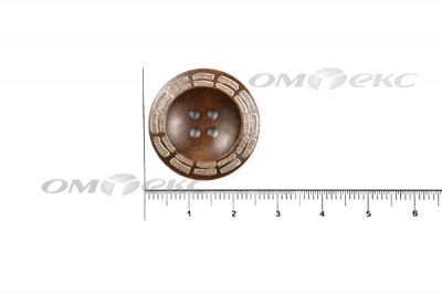 Пуговица деревянная круглая №53 (25мм) - купить в Евпатории. Цена: 3.68 руб.