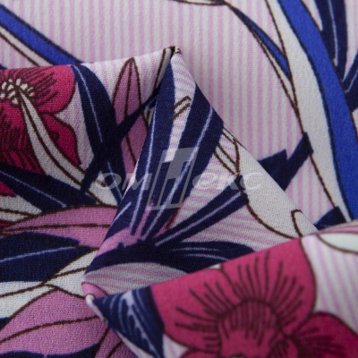 Плательная ткань "Фламенко" 18.1, 80 гр/м2, шир.150 см, принт растительный - купить в Евпатории. Цена 239.03 руб.