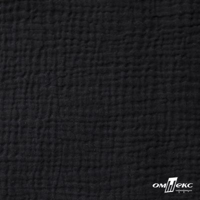 Ткань Муслин, 100% хлопок, 125 гр/м2, шир. 135 см (34) цв.черный - купить в Евпатории. Цена 337.25 руб.