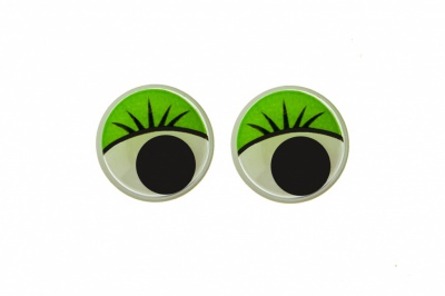 Глазки для игрушек, круглые, с бегающими зрачками, 12 мм/упак.50+/-2 шт, цв. -зеленый - купить в Евпатории. Цена: 96.01 руб.