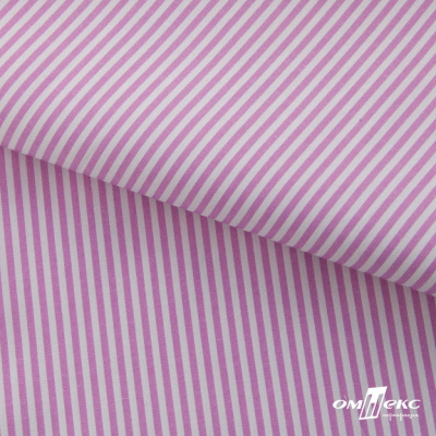 Ткань сорочечная Полоска Кенди, 115 г/м2, 58% пэ,42% хл, шир.150 см, цв.1-розовый, (арт.110) - купить в Евпатории. Цена 309.82 руб.