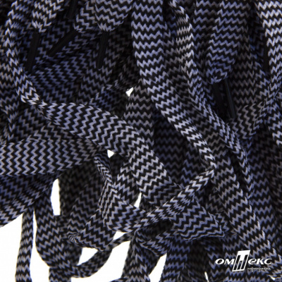 Шнурки #107-07, плоские 130 см, двухцветные цв.серый/чёрный - купить в Евпатории. Цена: 23.03 руб.