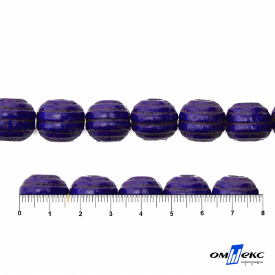 0309-Бусины деревянные "ОмТекс", 16 мм, упак.50+/-3шт, цв.018-фиолет - купить в Евпатории. Цена: 62.22 руб.