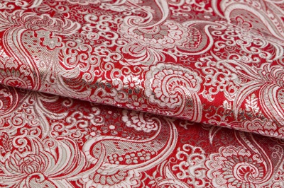 Ткань костюмная жаккард, 135 гр/м2, шир.150см, цвет красный№3 - купить в Евпатории. Цена 441.94 руб.