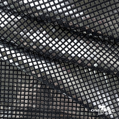 Трикотажное полотно голограмма, шир.140 см, #603 -черный/серебро - купить в Евпатории. Цена 771.75 руб.