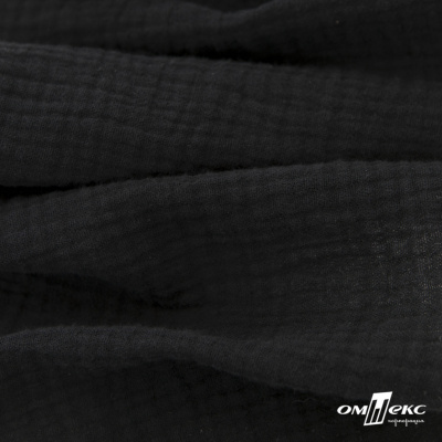 Ткань Муслин, 100% хлопок, 125 гр/м2, шир. 140 см #2037 цв.-чёрный - купить в Евпатории. Цена 318.49 руб.