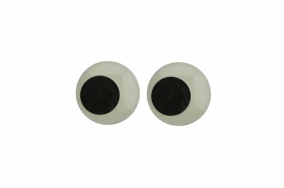 Глазки для игрушек, круглые, с бегающими зрачками, 12 мм/упак.50+/-2 шт, цв. -черно-белые - купить в Евпатории. Цена: 38.32 руб.
