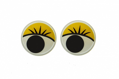 Глазки для игрушек, круглые, с бегающими зрачками, 15 мм/упак.50+/-2 шт, цв. -желтый - купить в Евпатории. Цена: 113.01 руб.