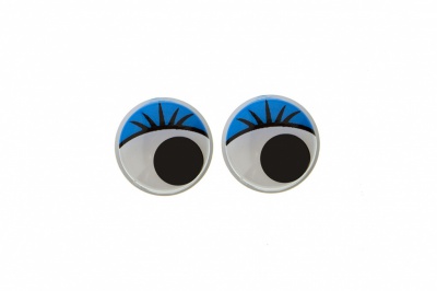 Глазки для игрушек, круглые, с бегающими зрачками, 8 мм/упак.50+/-2 шт, цв. -синий - купить в Евпатории. Цена: 59.05 руб.