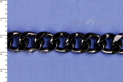 Цепь металл декоративная №9 (13,5*16,5) черная (10+/-1 м)  - купить в Евпатории. Цена: 808.92 руб.
