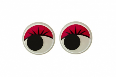 Глазки для игрушек, круглые, с бегающими зрачками, 12 мм/упак.50+/-2 шт, цв. -красный - купить в Евпатории. Цена: 95.04 руб.