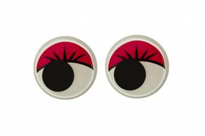 Глазки для игрушек, круглые, с бегающими зрачками, 15 мм/упак.50+/-2 шт, цв. -красный - купить в Евпатории. Цена: 113.01 руб.